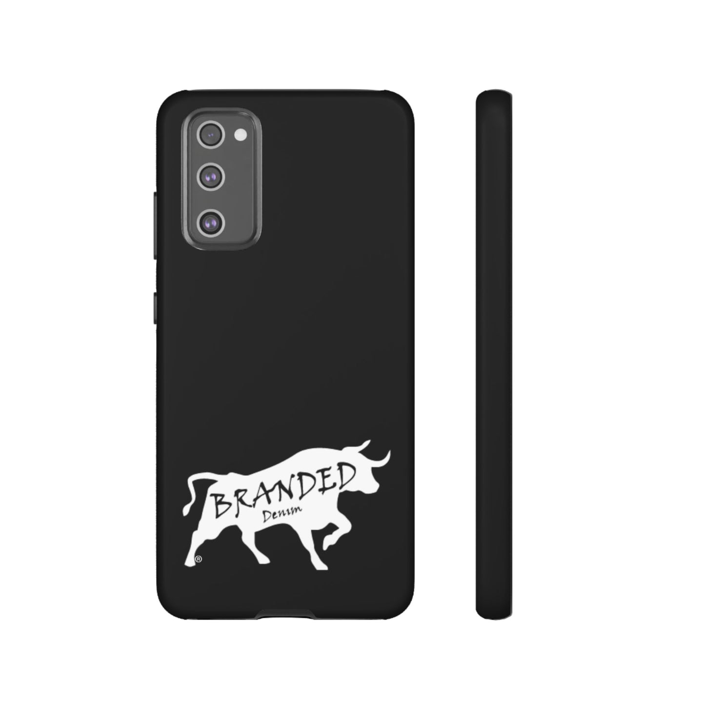 Black Branded Denim Logo IPhone, Samsung, Google Tough Cases