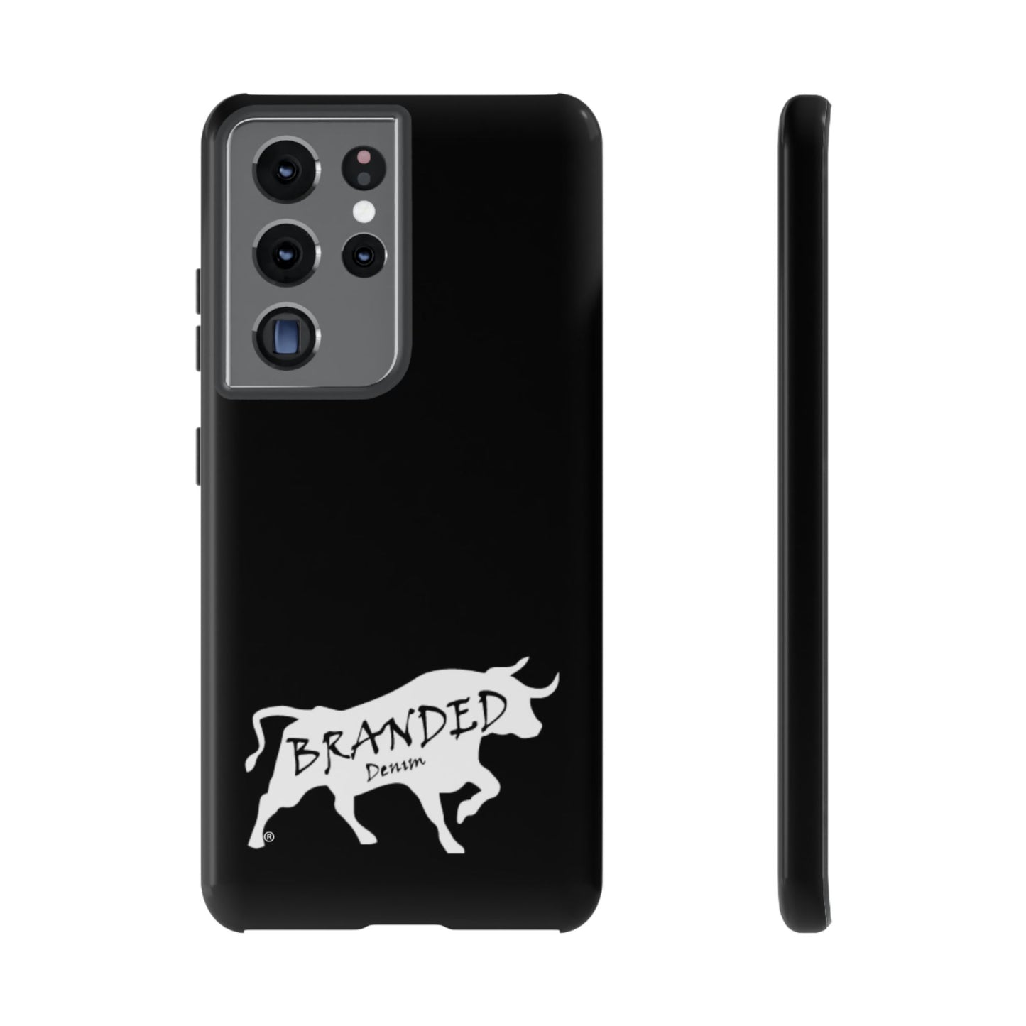 Black Branded Denim Logo IPhone, Samsung, Google Tough Cases